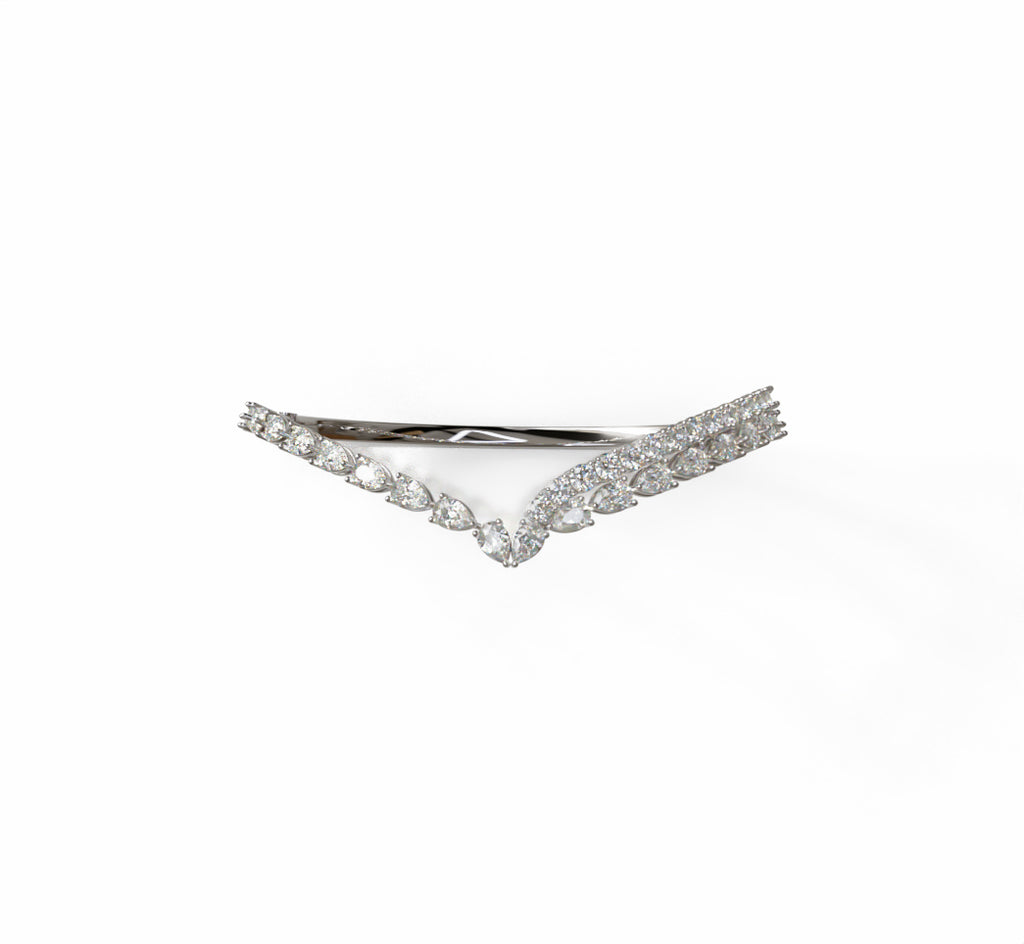 V Shape Pear Shapes and Round Diamond Bangle image 1