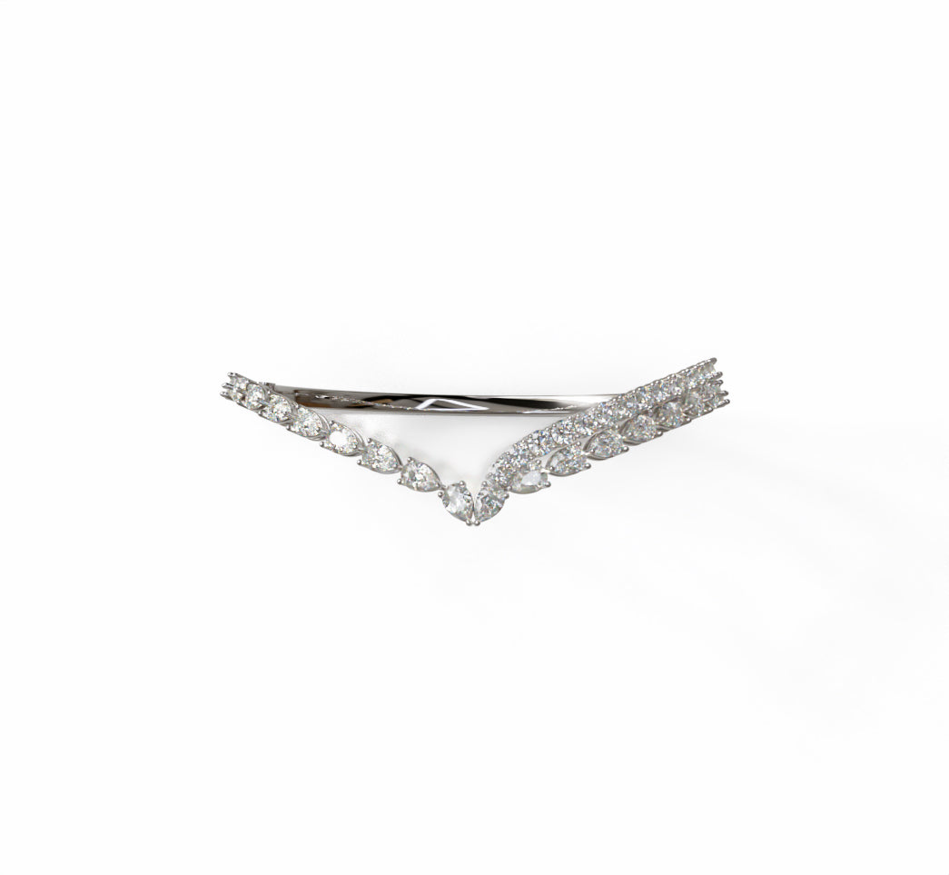 V Shape Pear Shapes and Round Diamond Bangle image 1