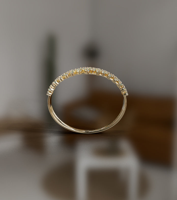 Round Cluster Diamond Bangle image 9