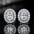 Oval Brilliance Diamond Halo Stud Earrings image 0