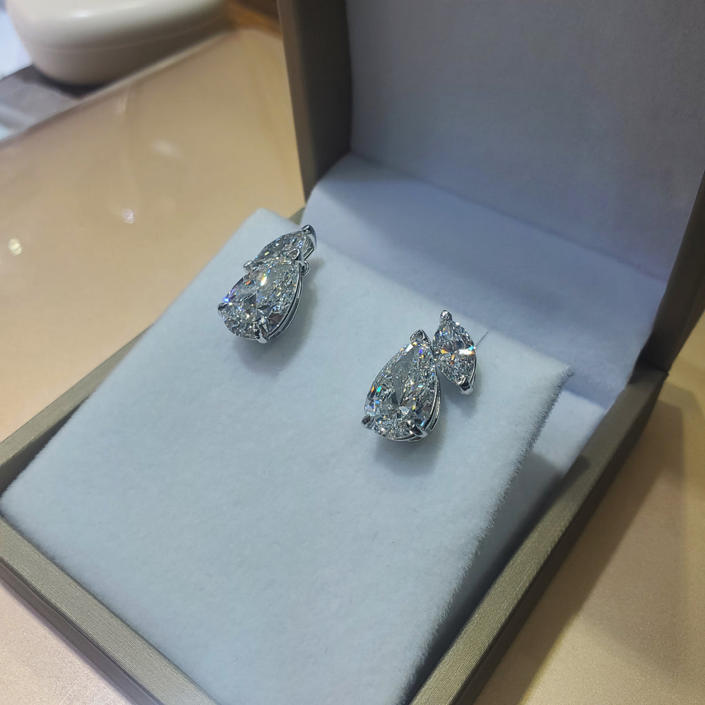Flying Marquise and Pear Stud Earring image 4