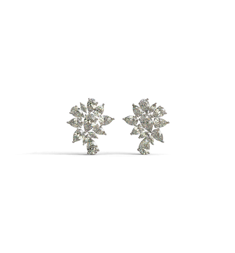 Marquise and Pear Diamond Stud Earring image 1
