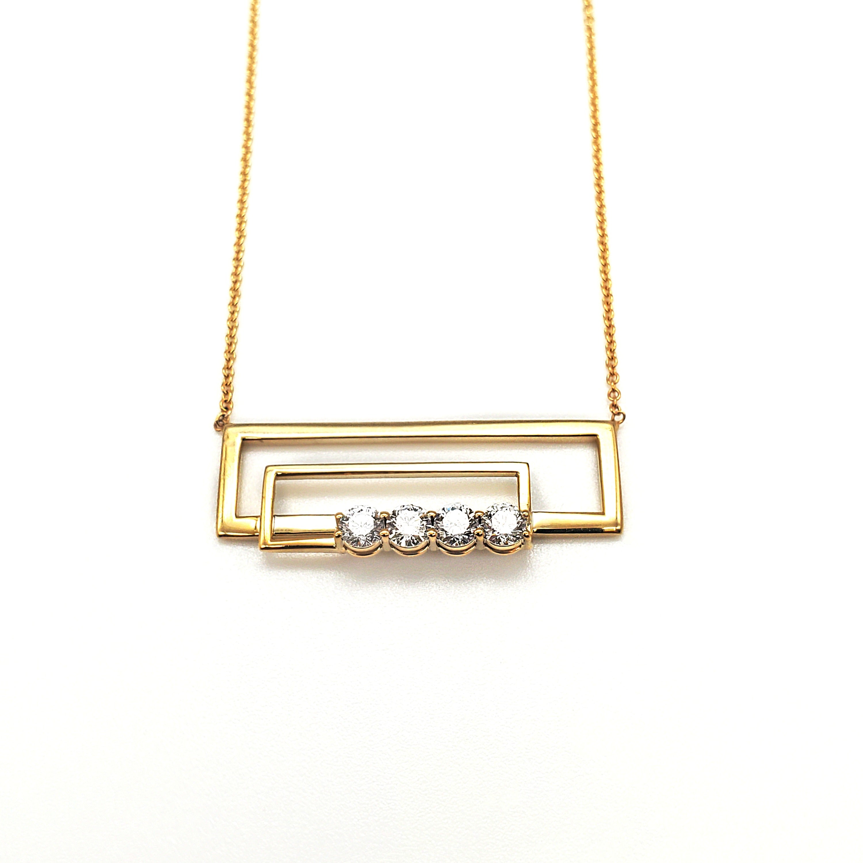 Double Rectangle Diamond Pendant image 5