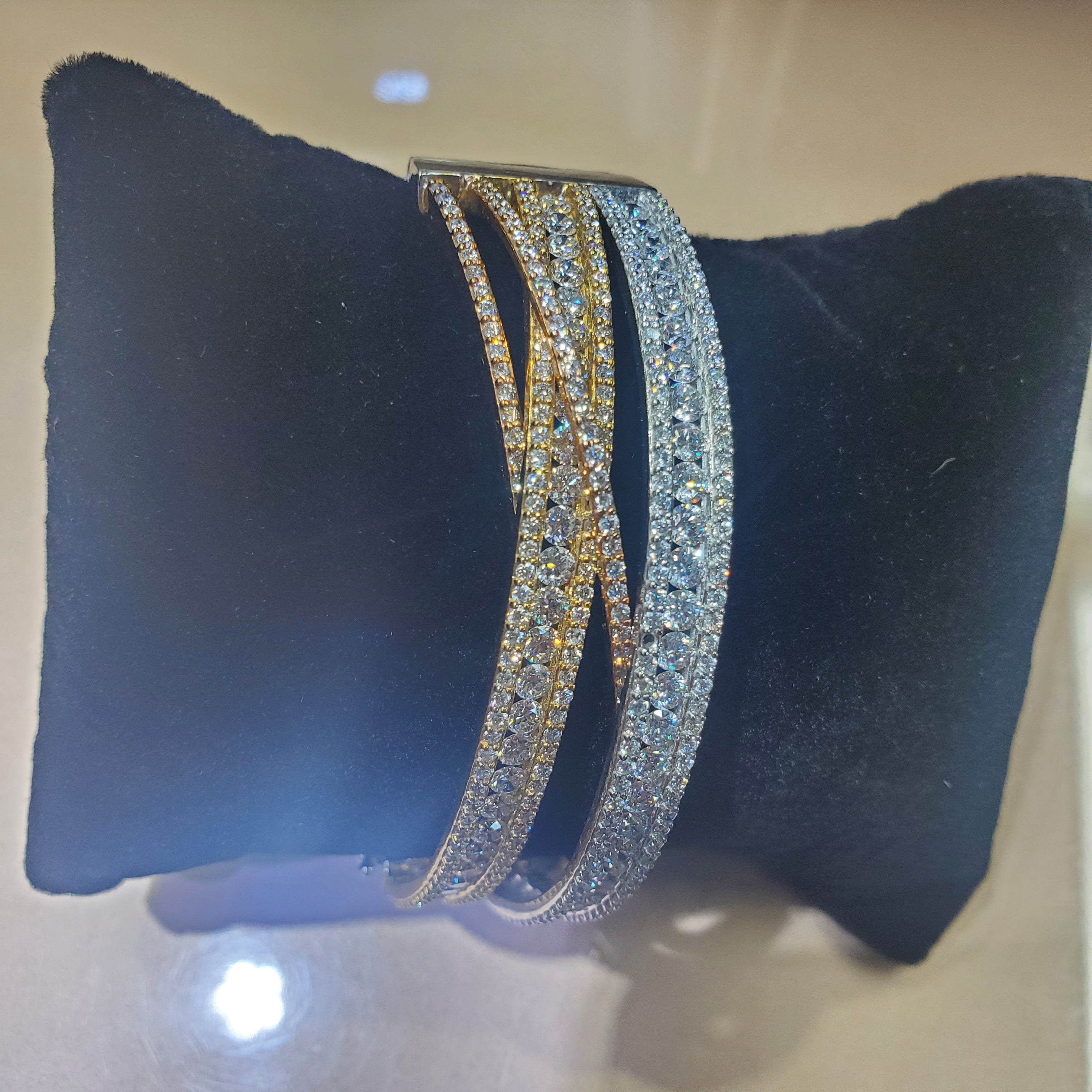 Two Tone Diamond Bangle image 4