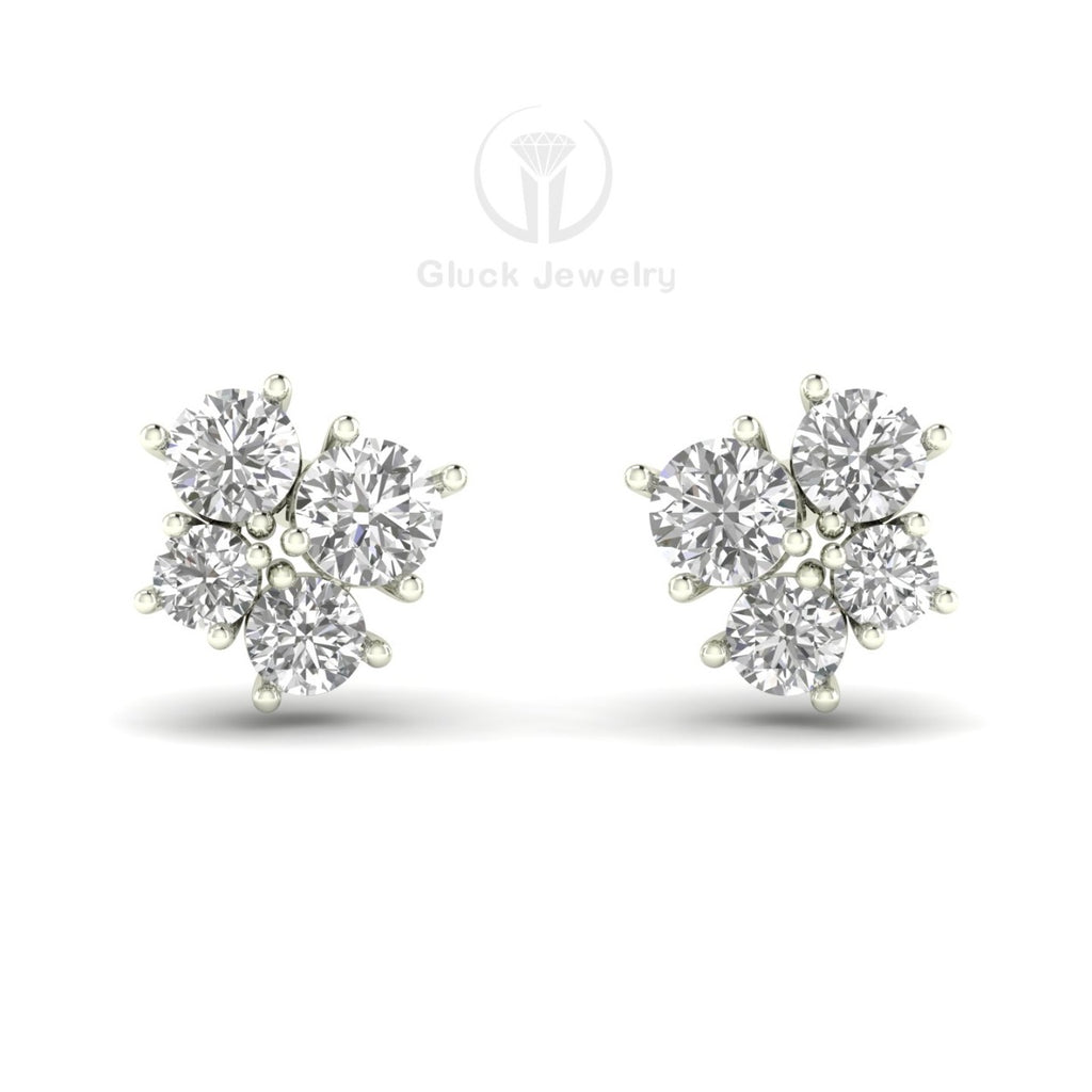 Four Stone Stud Earring image 6