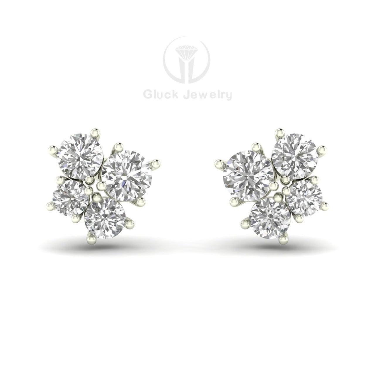 Four Stone Stud Earring image 6