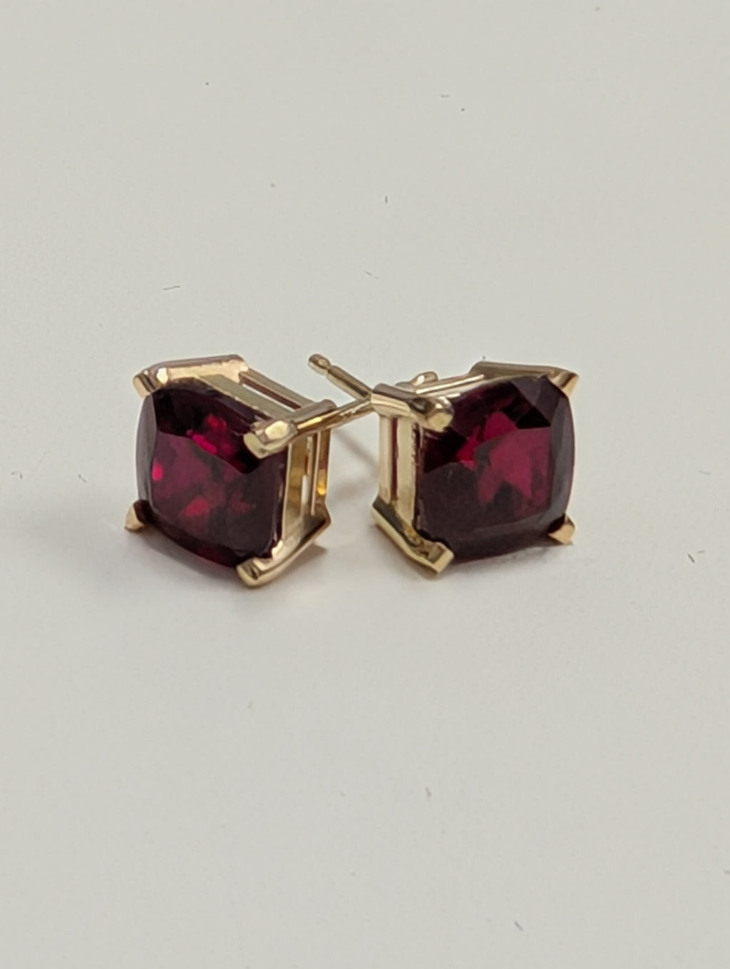 Cushion Cut Garnet Stud Earring image 5