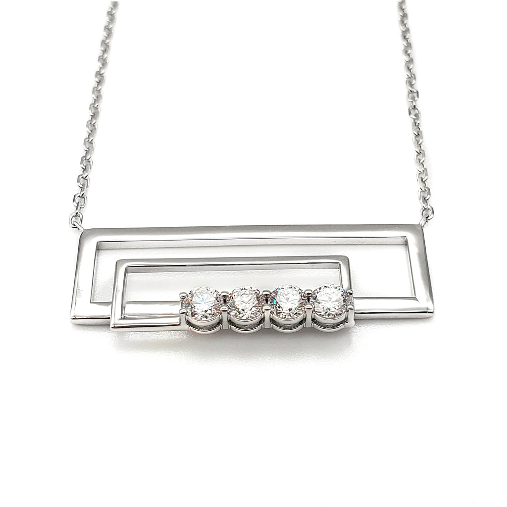 Double Rectangle Diamond Pendant image 1