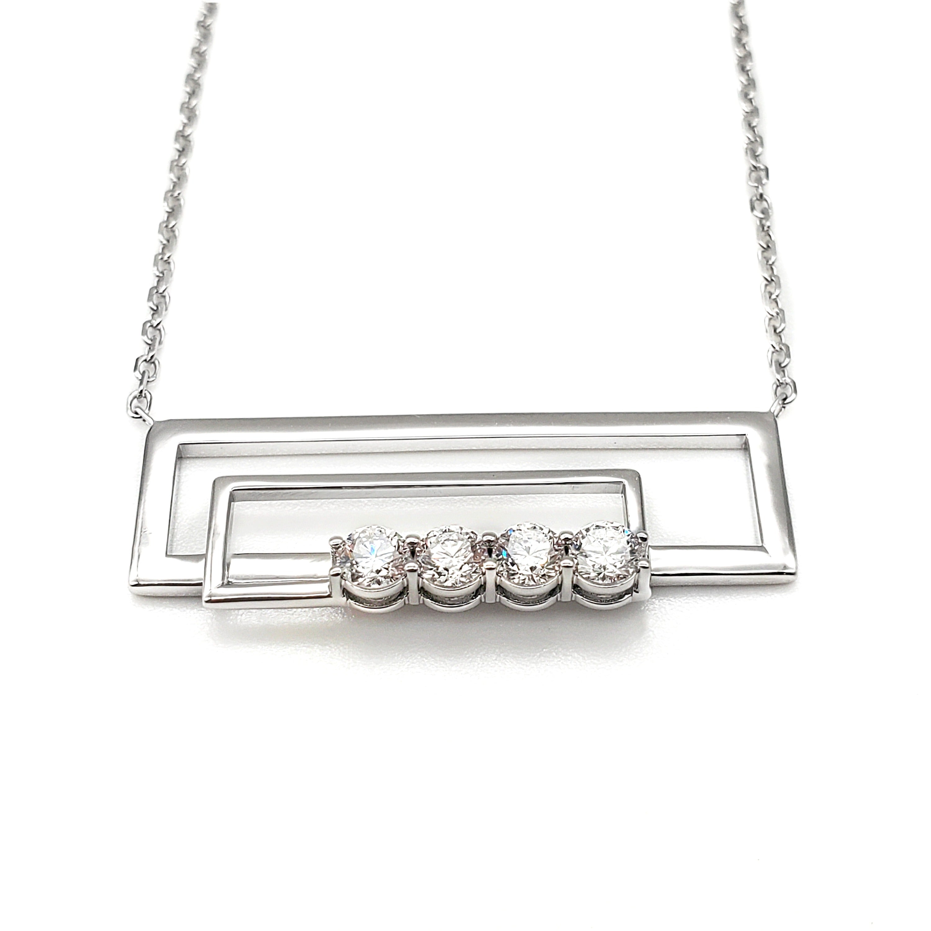Double Rectangle Diamond Pendant image 1