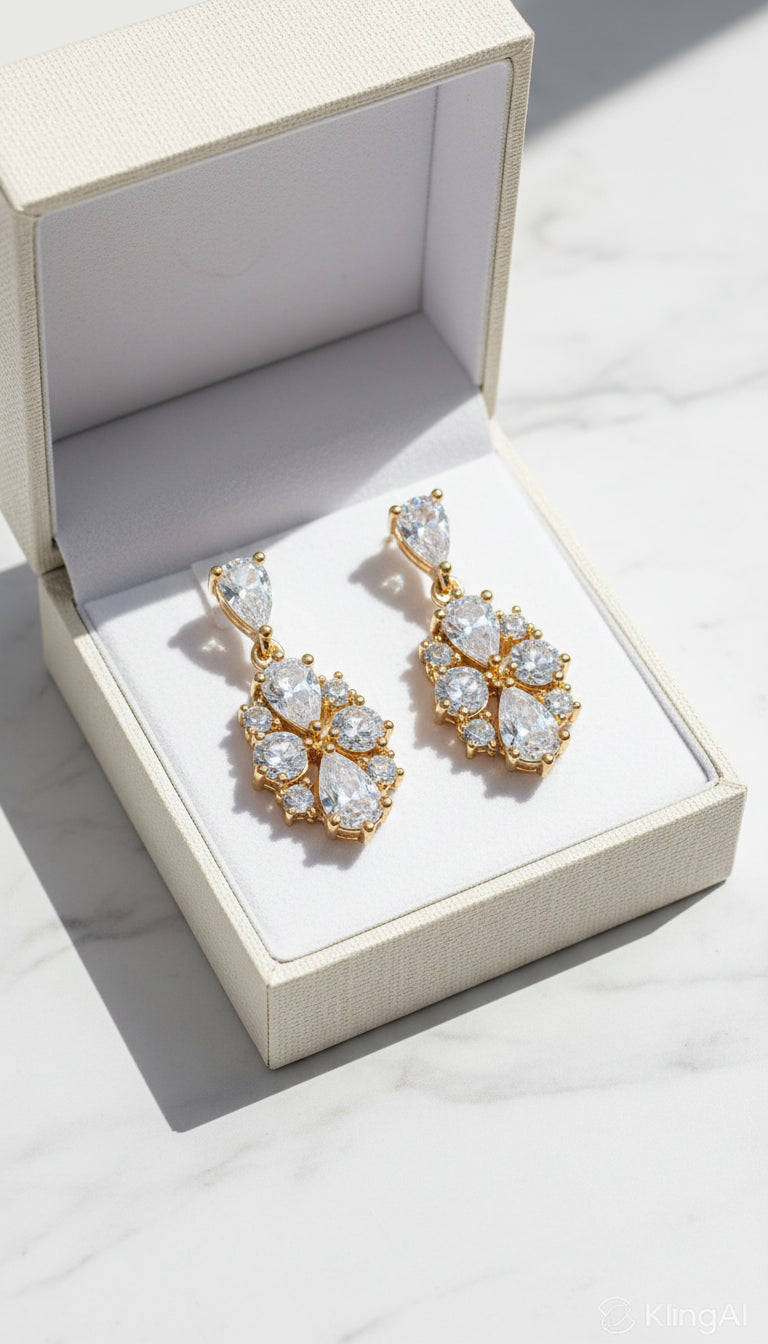 Regalia Radiance Drop Pear Diamond Earrings image 5