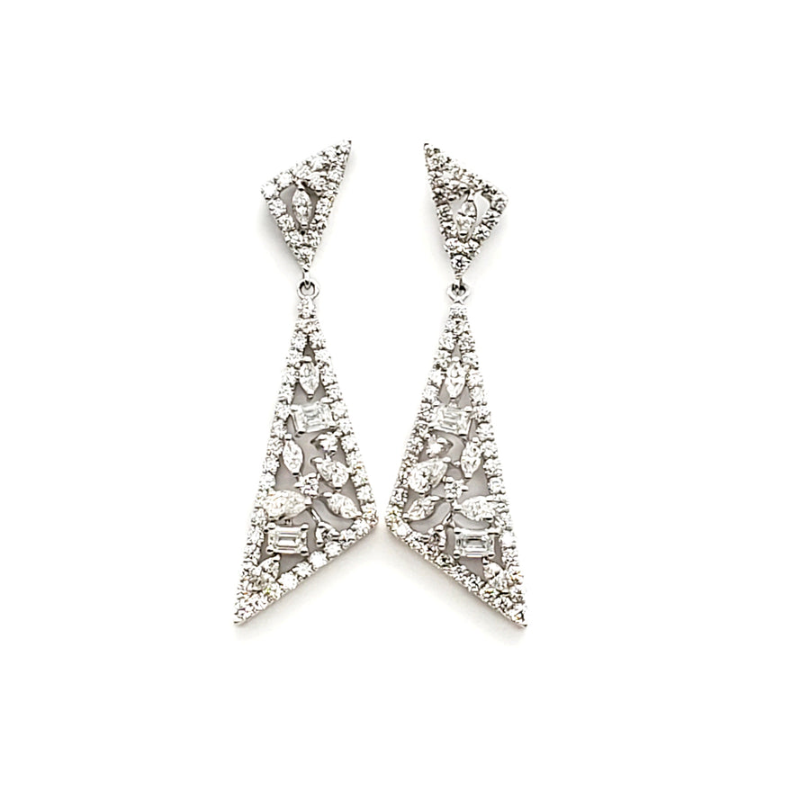 Triangle Shape Fancy Dangle Earring