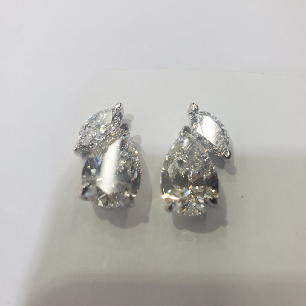 Flying Marquise and Pear Stud Earring image 6