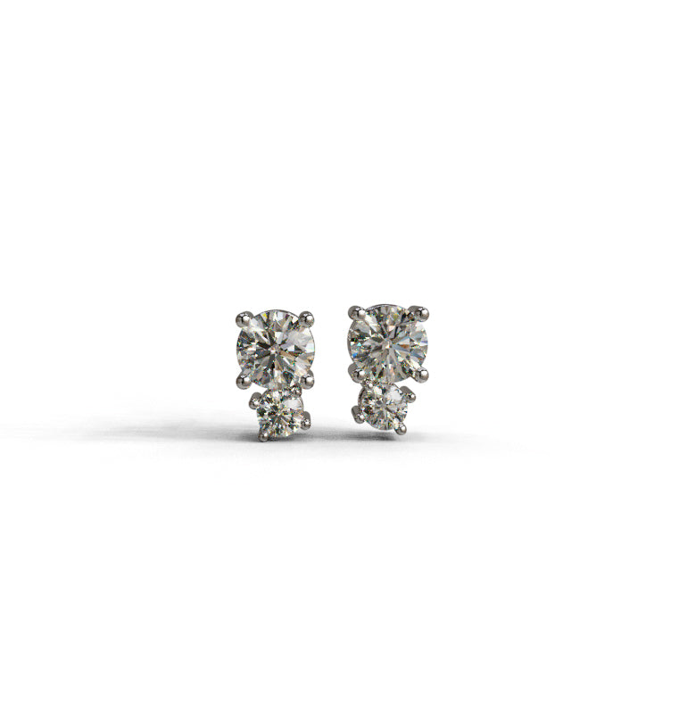 Two Diamonds Stud Earring image 1