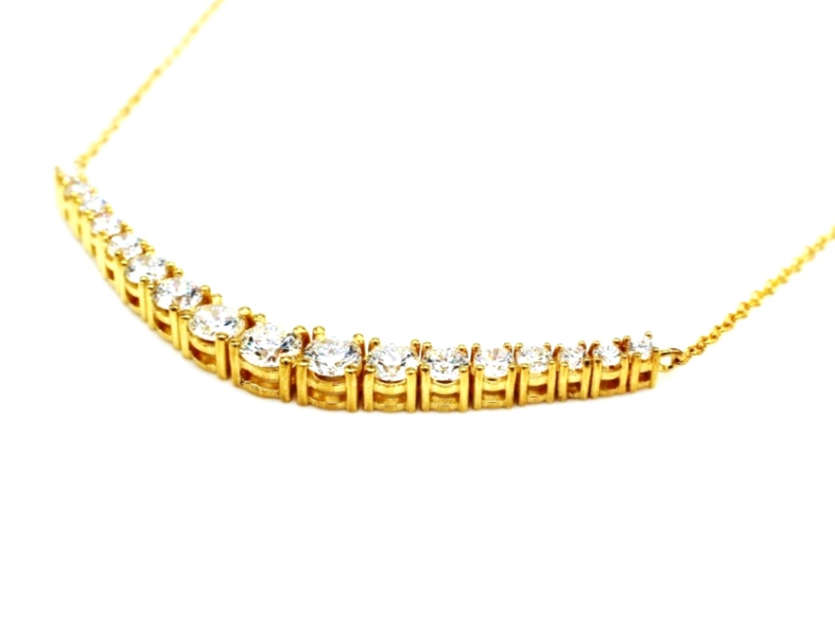 Curved Diamond Bar Necklace image 2