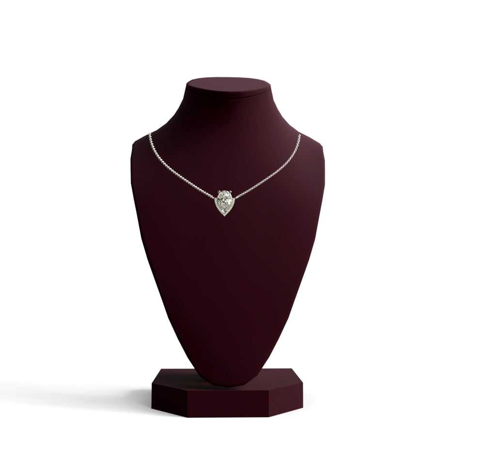 2.5ct Pear Half Halo Diamond Dangle Pendant image 0
