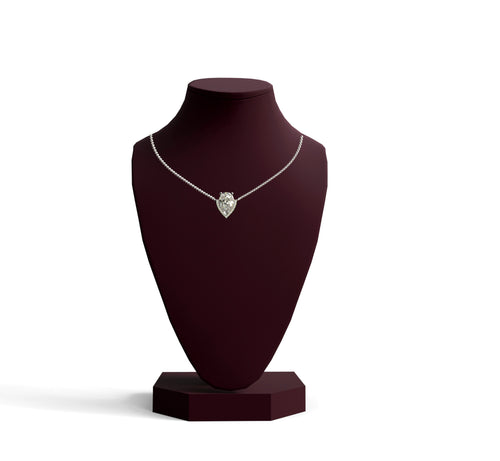 2.5ct Pear Half Halo Diamond Dangle Pendant image 0