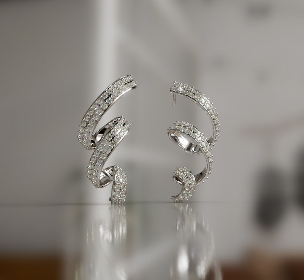 Circular Diamond Earring image 11