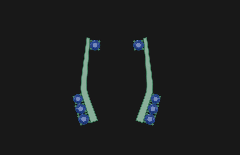 Curved Diamond Earring image 6