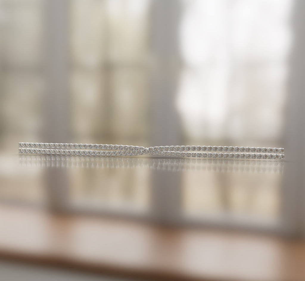 Double Row Knot Diamond Tennis Bracelet image 1