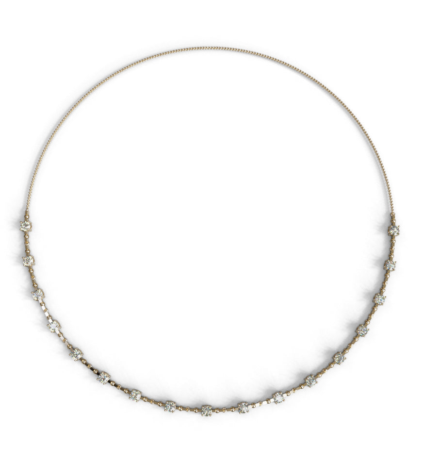 20 pointers Ball and Link Design Diamond Necklace image 3