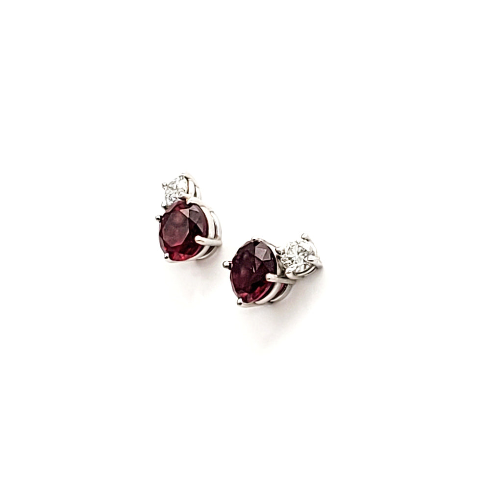 Ruby & Diamond Stud Earring image 1