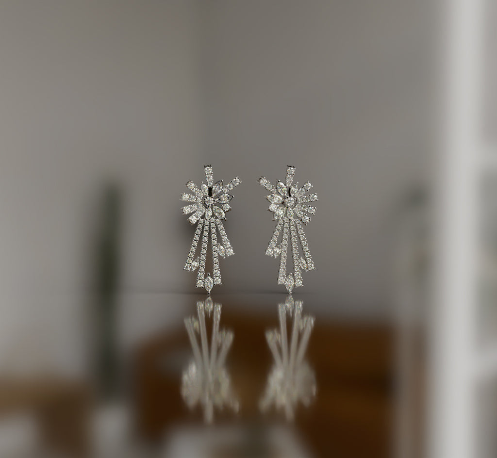 Stellar Radiance Diamond Dangle Earrings image 8