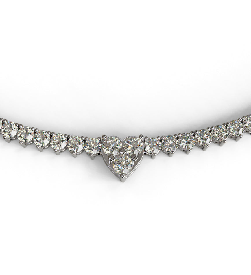 Heart Shape Tennis Necklace image 7