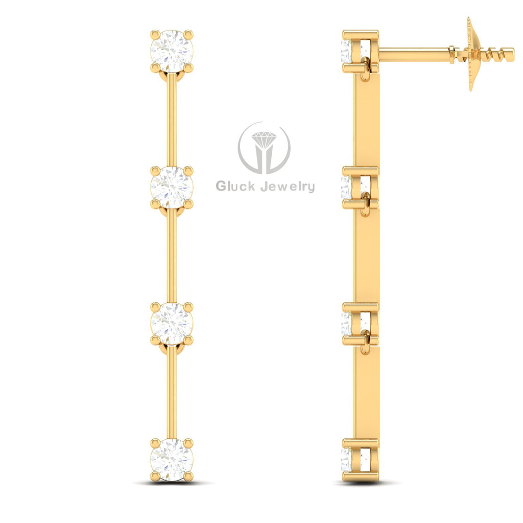 Drop Earring with Round Diamonds image 2