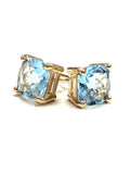 Cushion Cut Sky Blue Topaz Stud Earring image 0