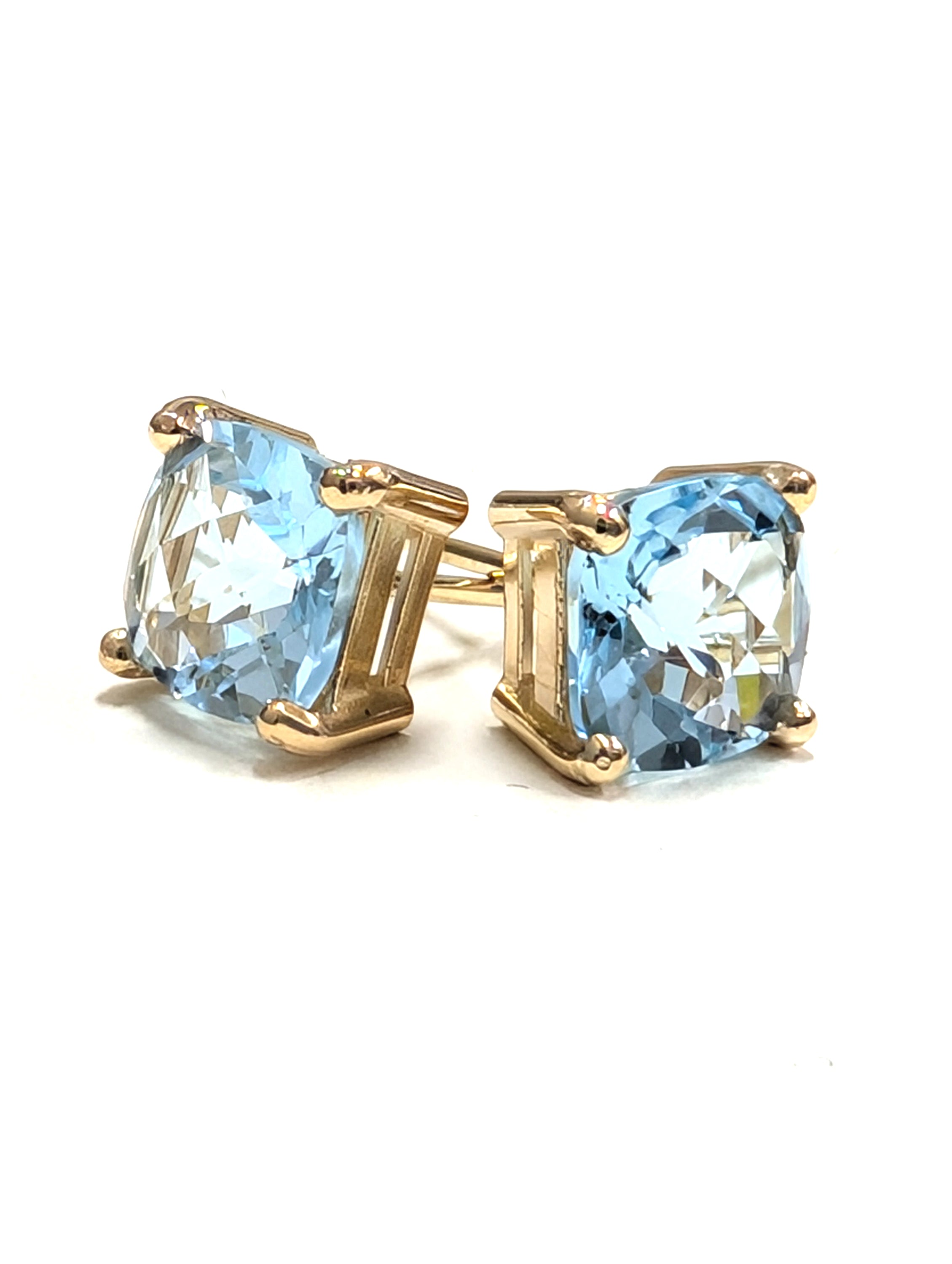 Cushion Cut Sky Blue Topaz Stud Earring image 0