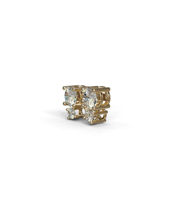 Two Diamonds Stud Earring image 3
