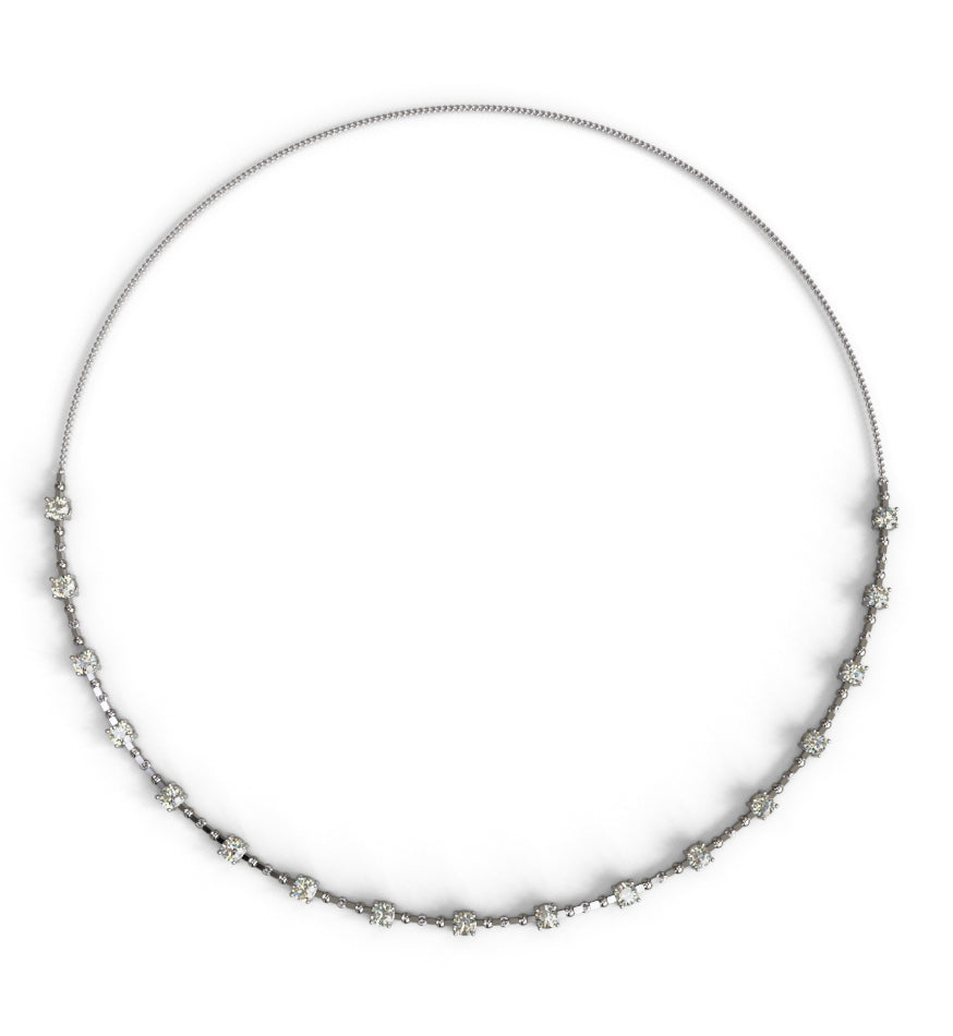 20 pointers Ball and Link Design Diamond Necklace image 0