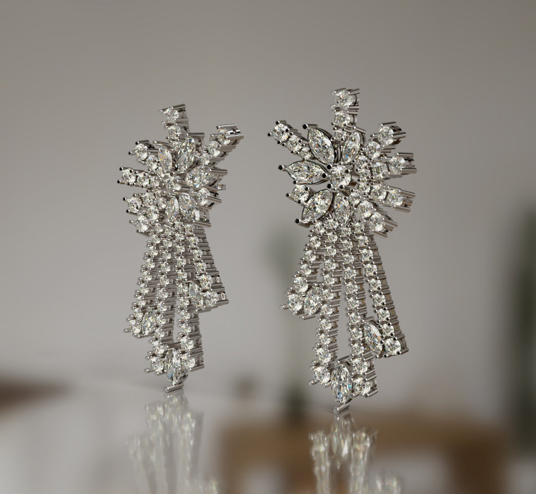 Stellar Radiance Diamond Dangle Earrings image 7