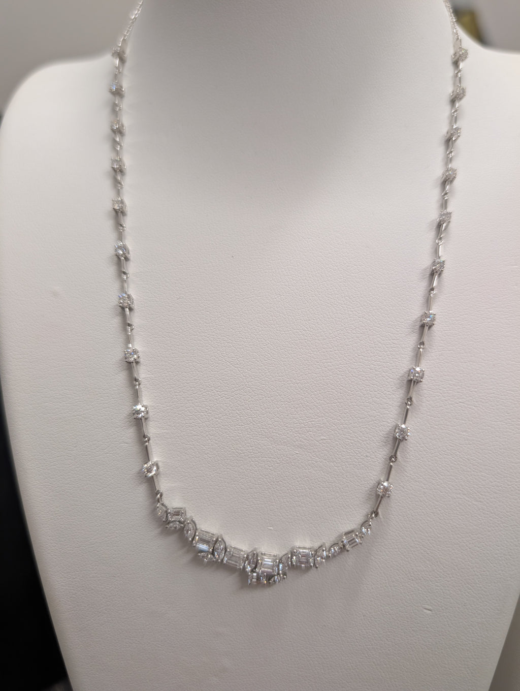 Crooked Smile Diamond Bar Link Necklace image 3