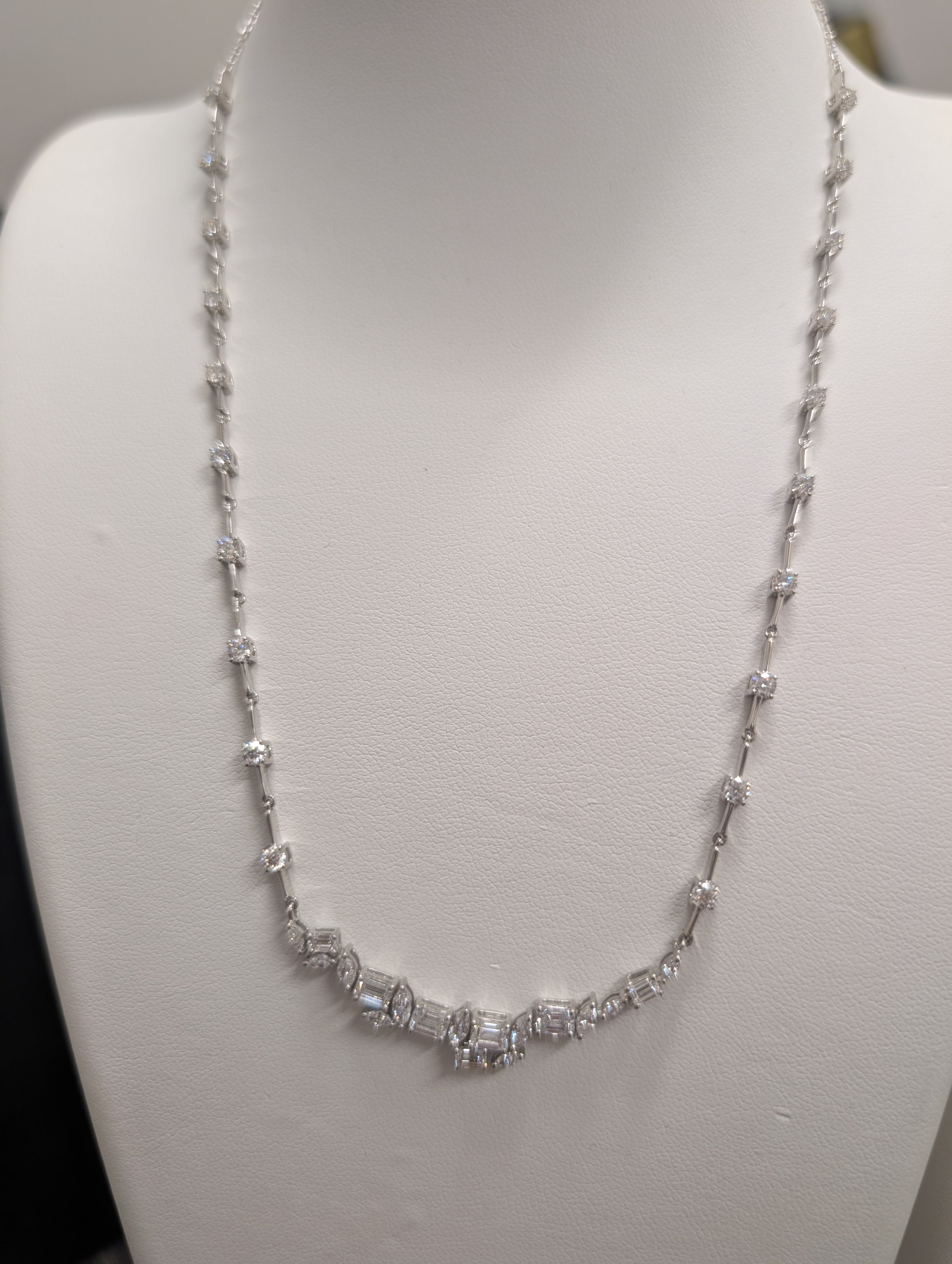 Crooked Smile Diamond Bar Link Necklace image 3
