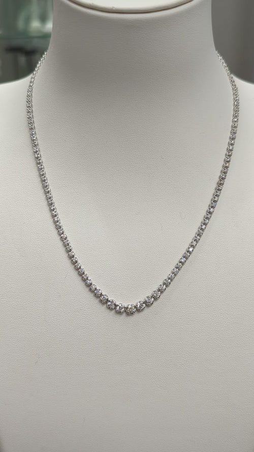 15 pts Center Bezel Diamond Tennis Necklace image 5