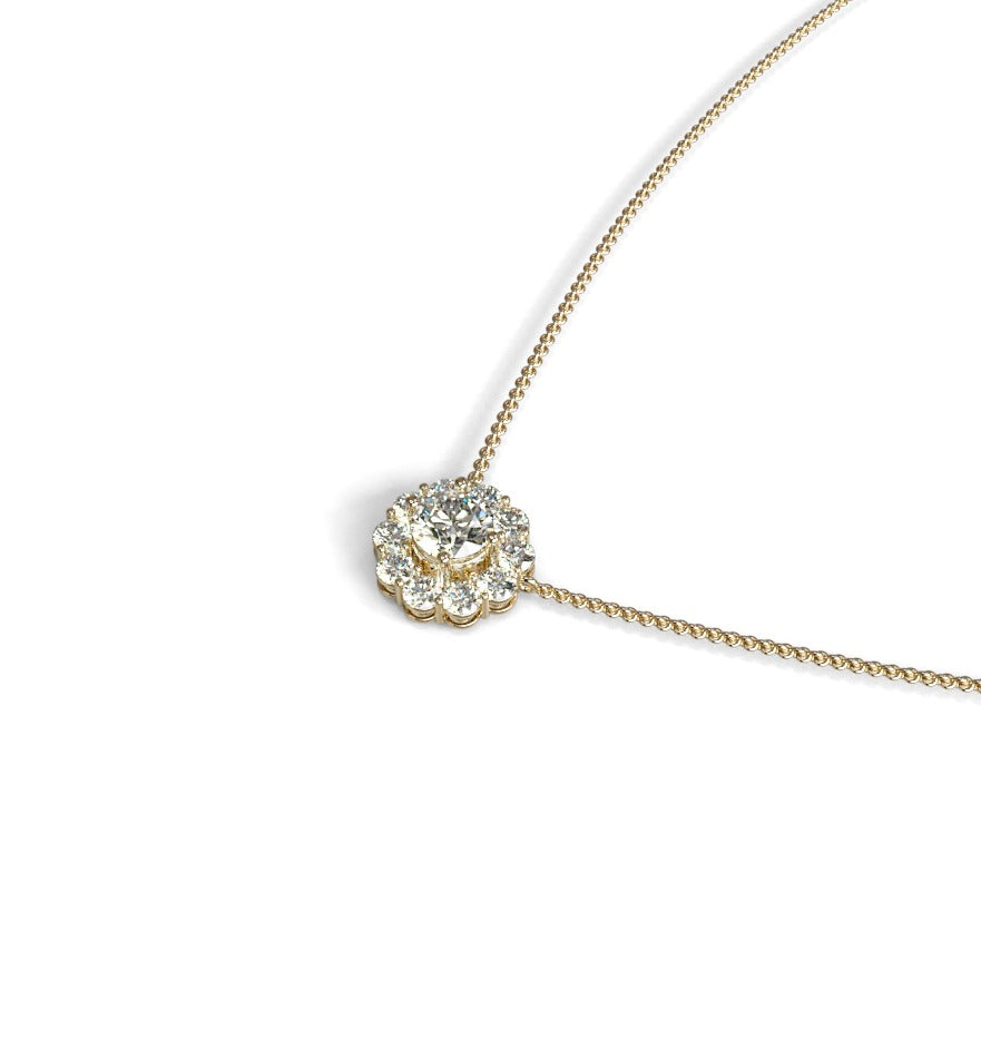 2ct Center, 20 pts Sides Halo Pendant image 7