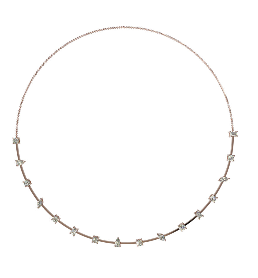 Fancy Shapes Diamond Link Necklace image 0