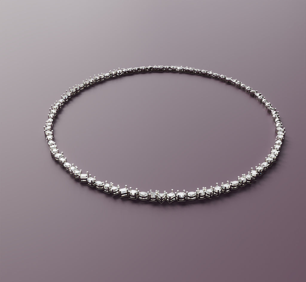 Mirror Fancy Shapes Diamond Necklace image 6
