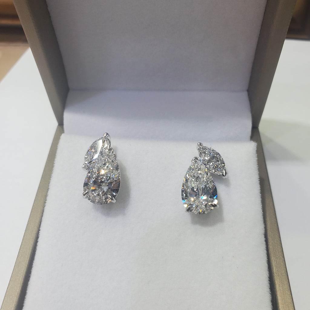 Flying Marquise and Pear Stud Earring image 5