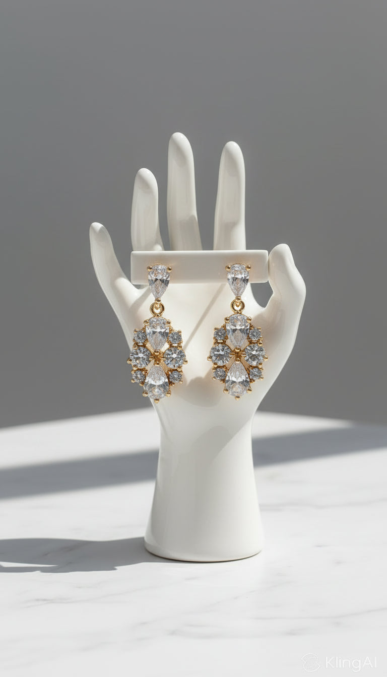 Regalia Radiance Drop Pear Diamond Earrings image 4