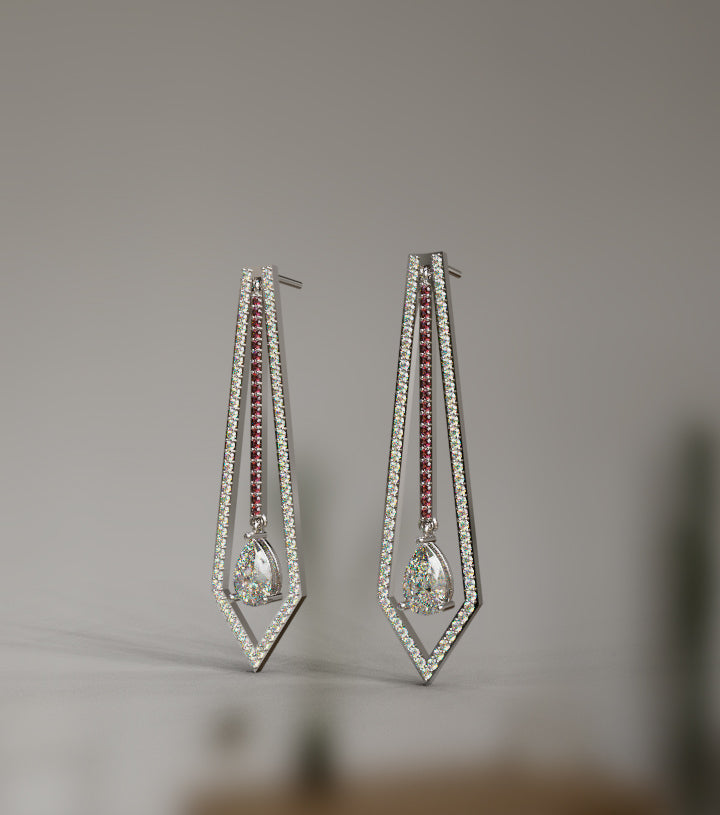 Pear Shape Frame Dangle Earring image 4