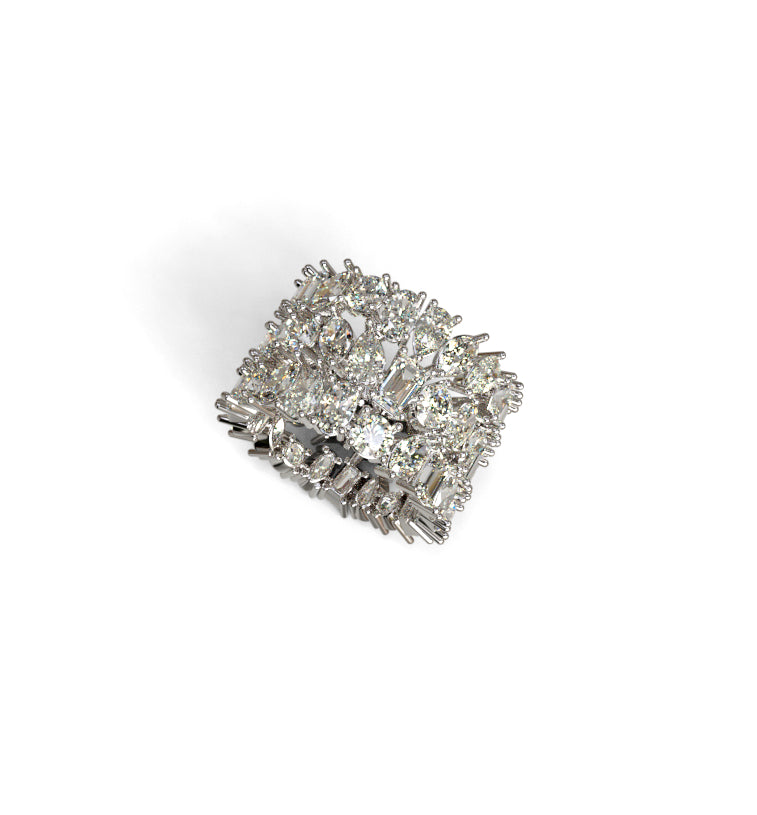 Wide Fancy Diamond Ring image 4