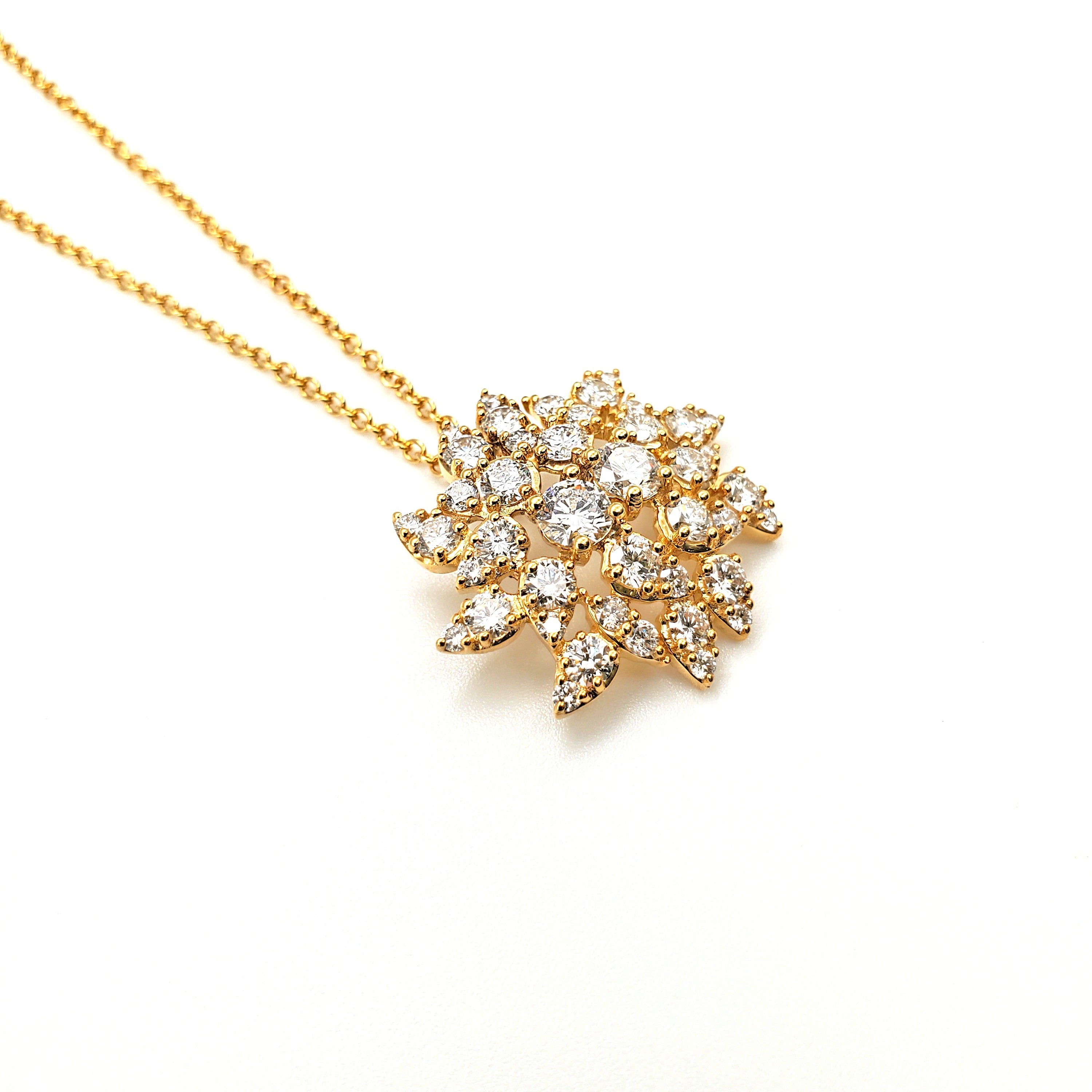 Dome Flower Shape Diamond Pendant image 2