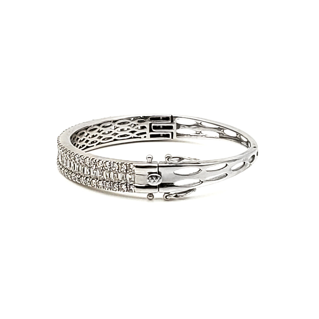 Emerald Cut Diamond Bangle image 1