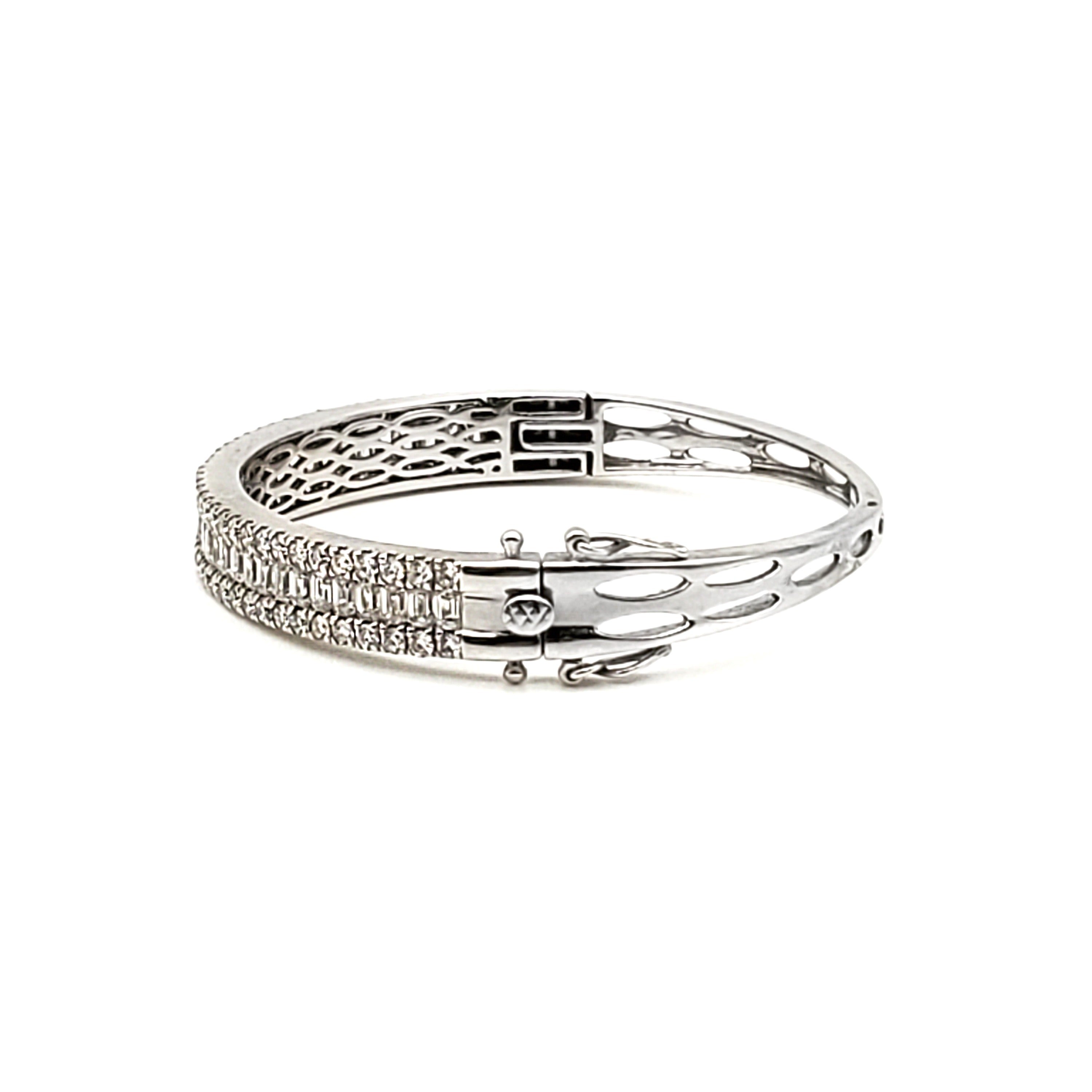 Emerald Cut Diamond Bangle image 1