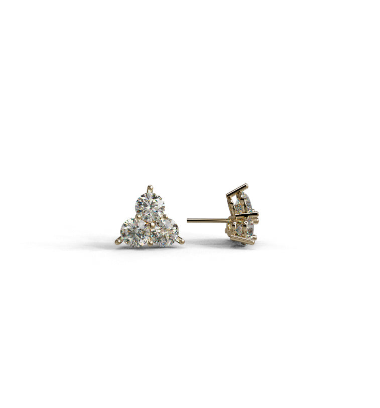 Three 1ct Round Diamond Stud Earring image 5
