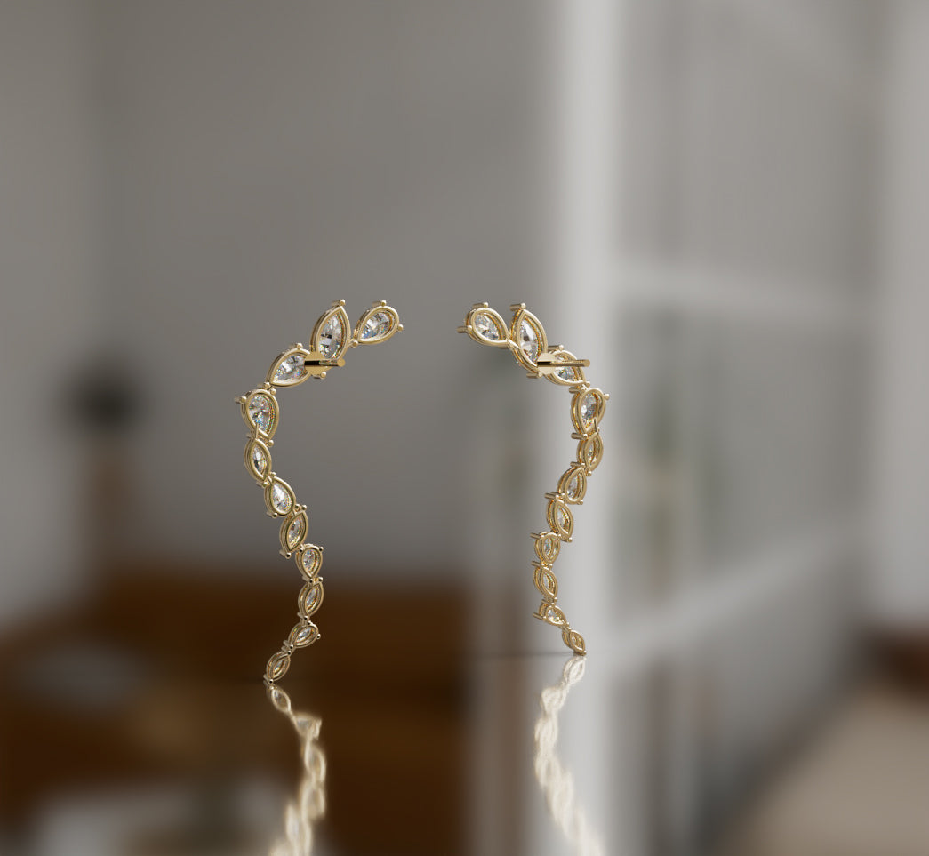 Marquise and Pear Diamond Drop Earring image 9