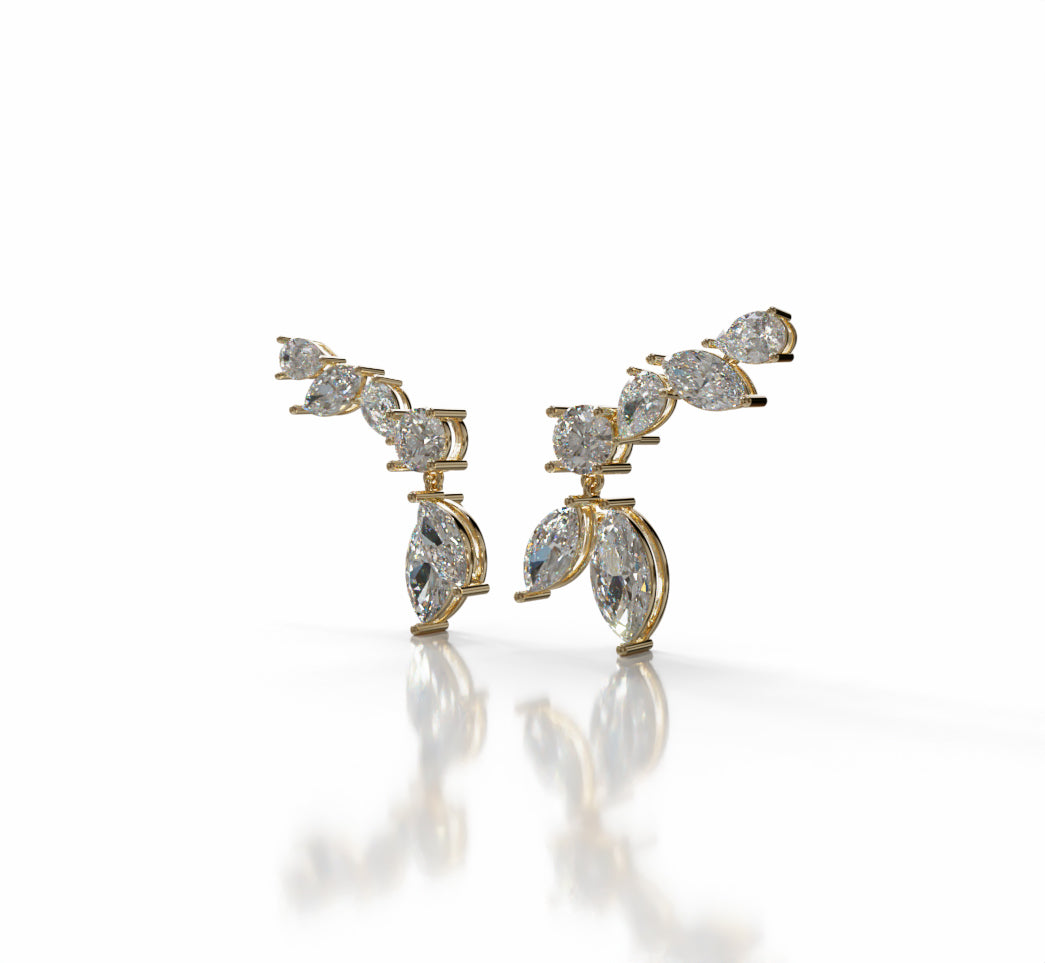 Marquise and Pear Diamond Dangle Earring image 5