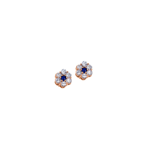 FLOWER SHAPED DIAMOND CLUSTER STUD EARRINGS 14K WHITE GOLD (1.01CT) by SEMRĀ – alternate product view 2